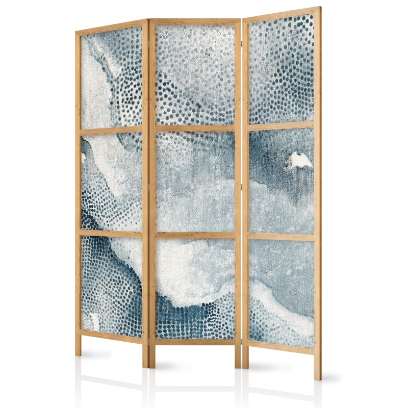 Paravan japonez - Nautical lines - subtle dot patterns in shades of blue