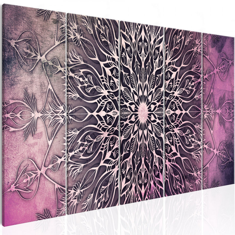 Tablou - Center (5 Parts) Narrow Pink