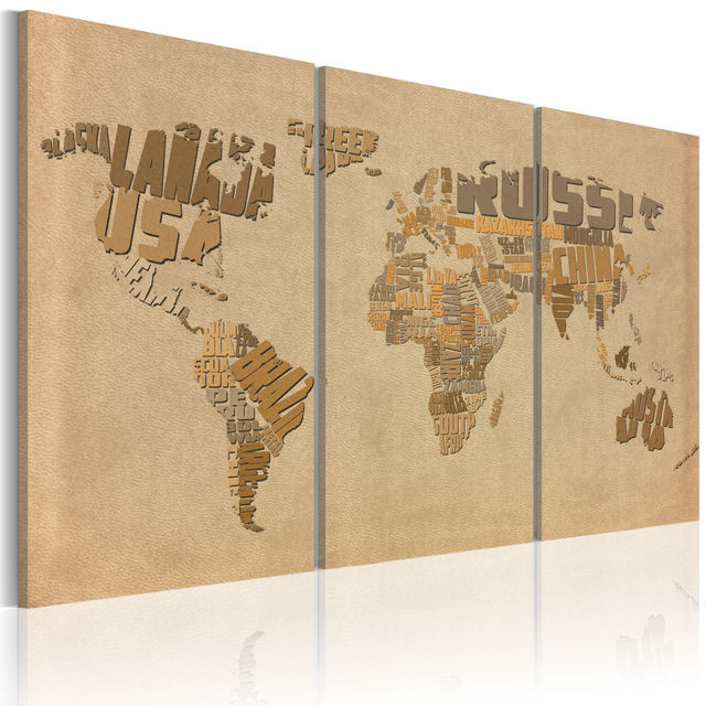 Tablou - Old map of the World - triptych