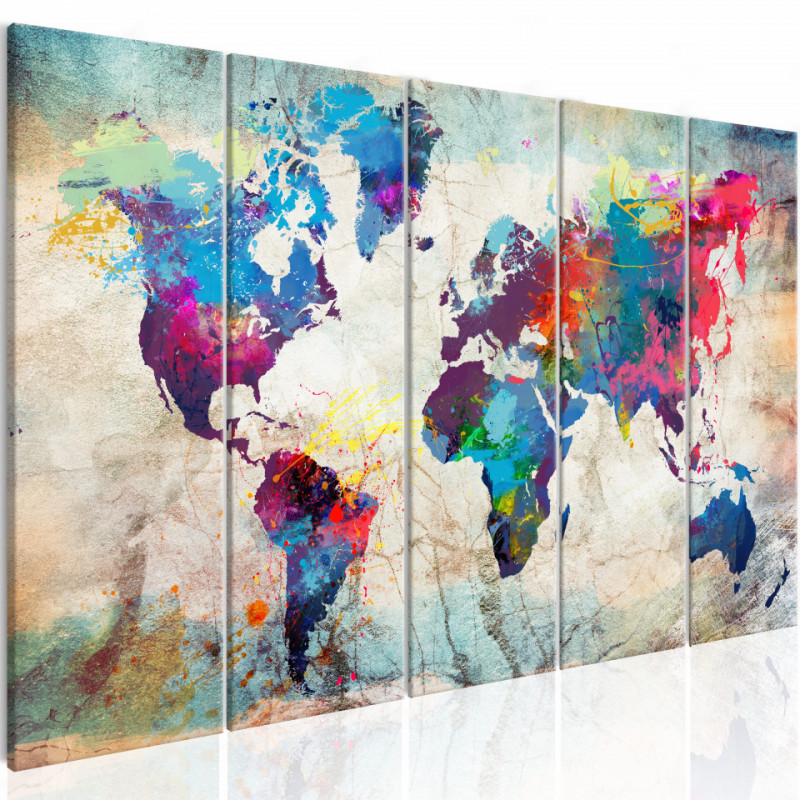 Tablou - World Map: Cracked Wall