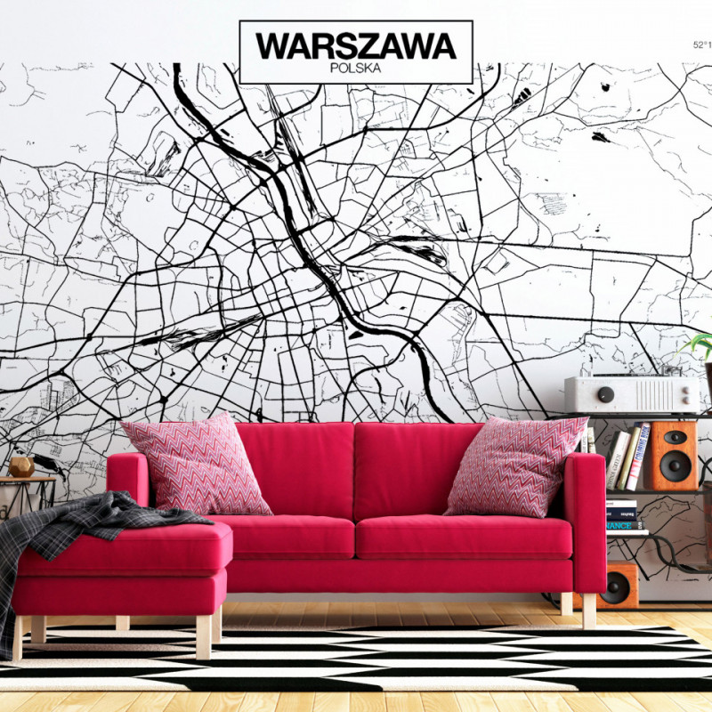 Fototapet - Warsaw Map