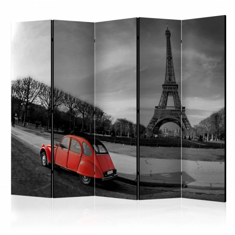 Paravan - Eiffel Tower and red car II [Room Dividers]