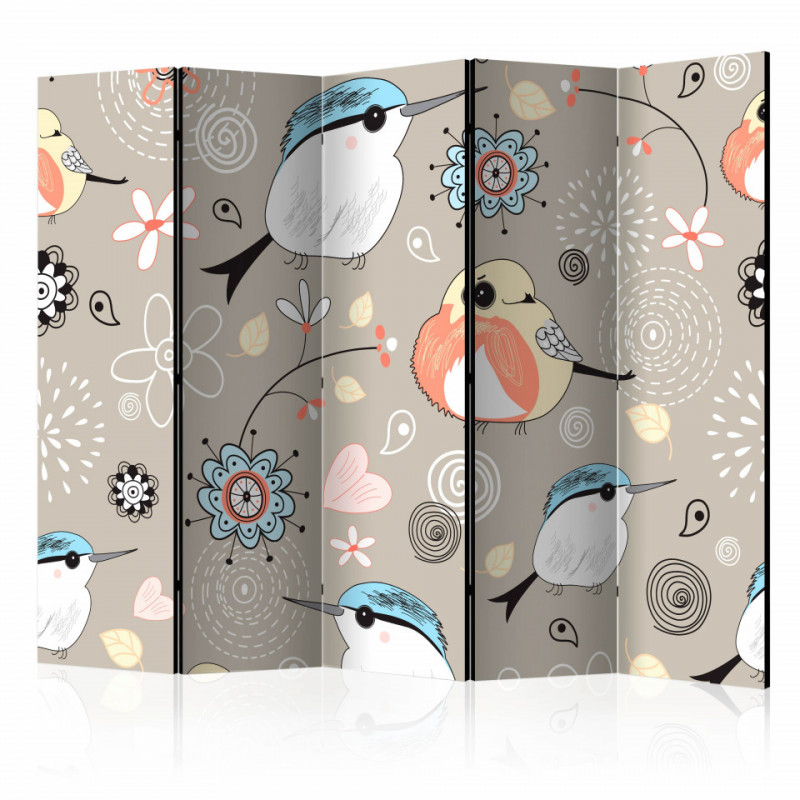 Paravan - Natural pattern with birds II [Room Dividers]
