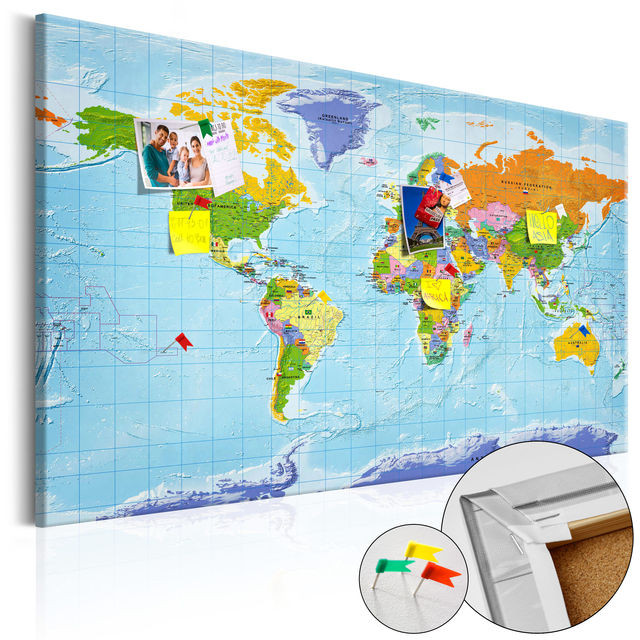 Tablou din plută - World Map: Countries Flags [Cork Map]