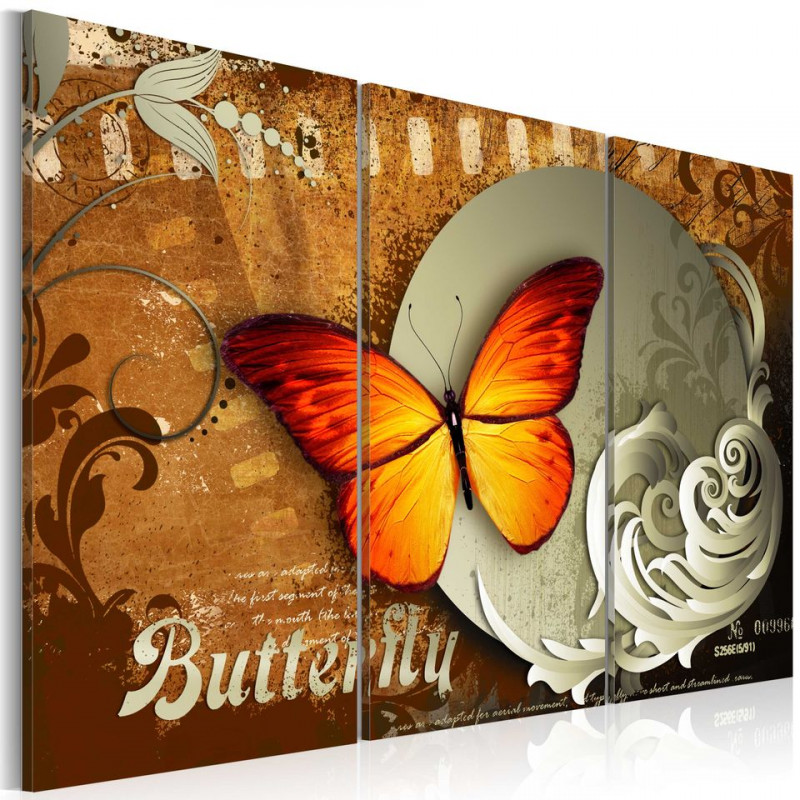 Tablou - Fiery butterfly and full moon