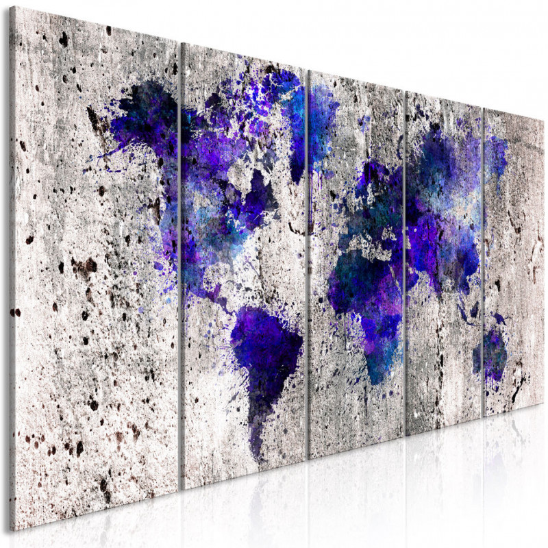 Tablou - World Map: Ink Blots (5 Parts) Narrow