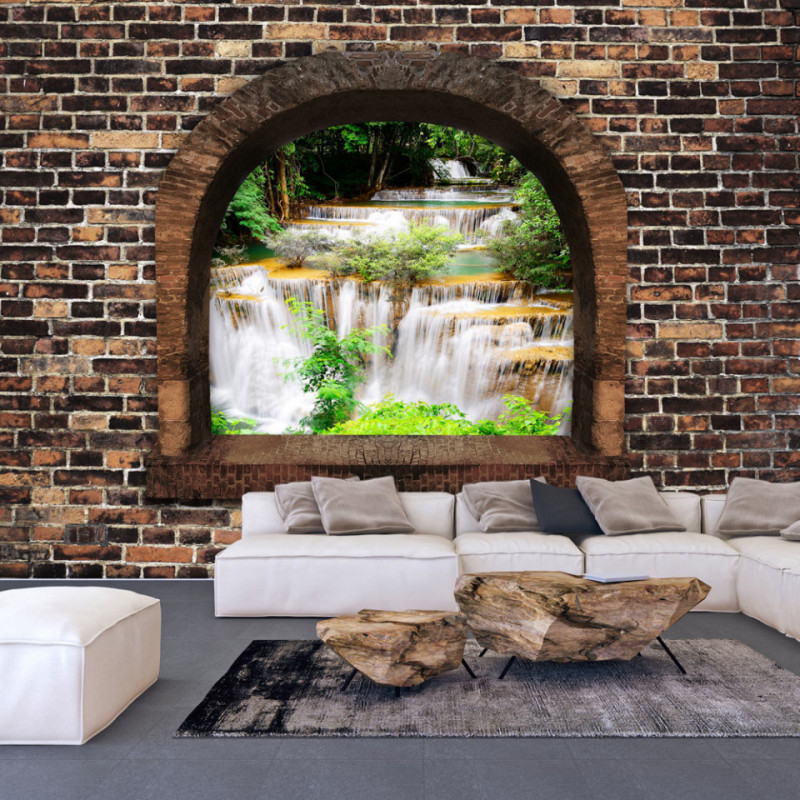 Fototapet autoadeziv - Stony Window: Waterfalls