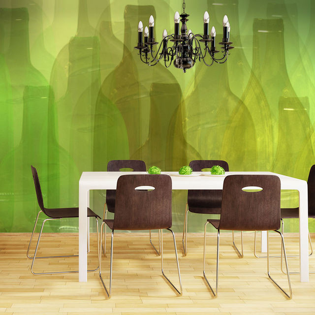 Fototapet - Green bottles