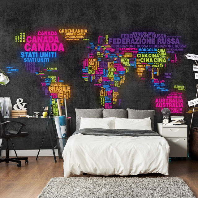 Fototapet - map, Italian - colors