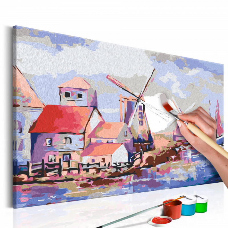 Pictura pe numere - Windmills (Landscape)