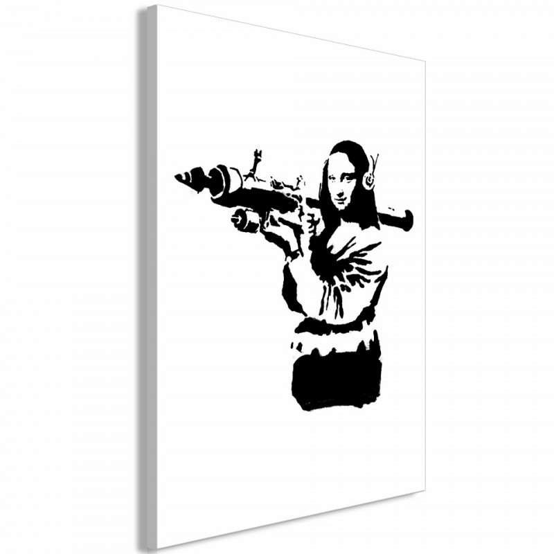 Tablou - Banksy Mona Lisa with Rocket Launcher (1 Part) Vertical