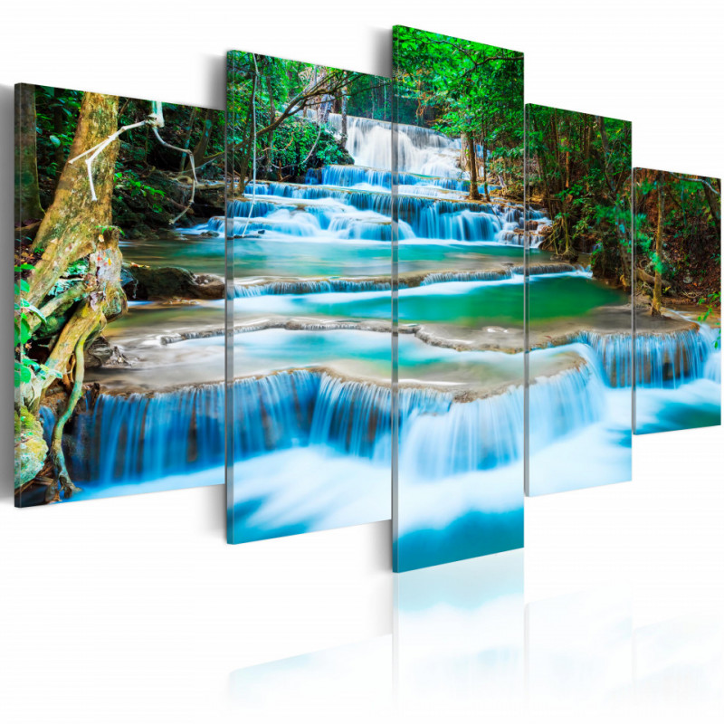 Tablou - Blue Waterfall in Kanchanaburi, Thailand