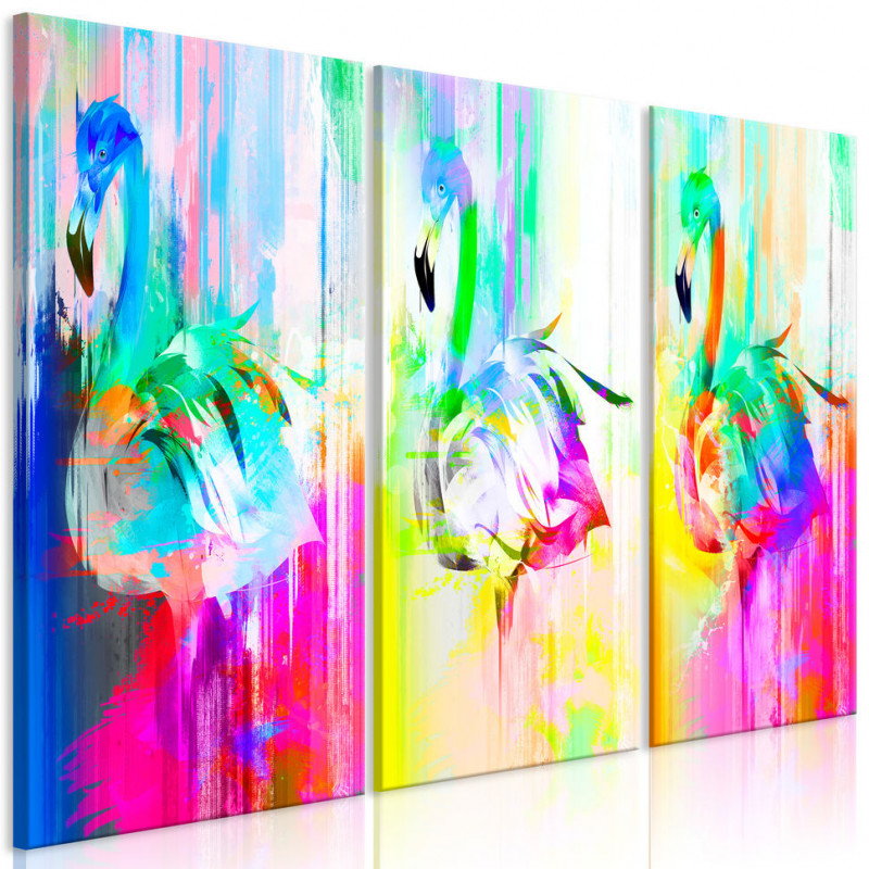 Tablou - Colourful Flamingos (3 Parts)