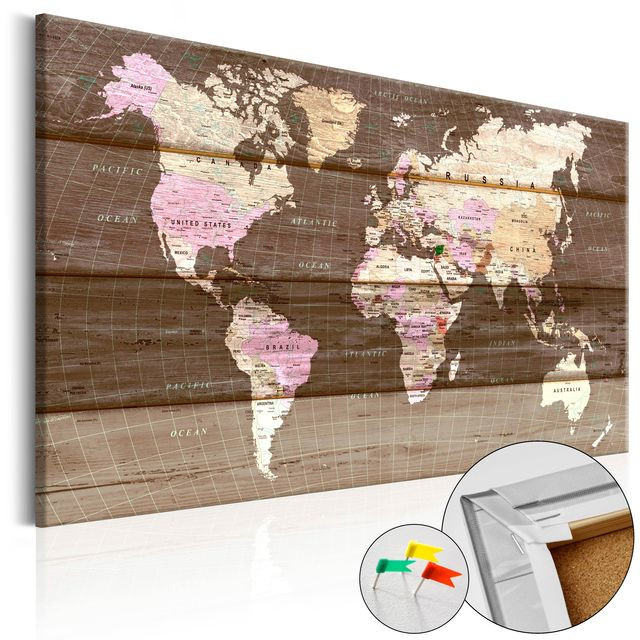 Tablou din plută - Wooden World [Cork Map]