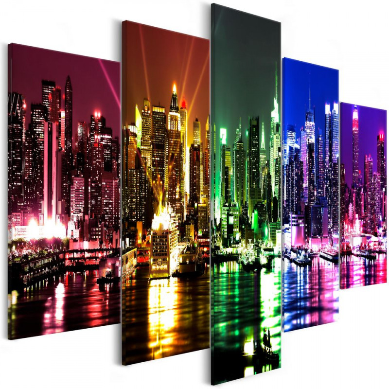 Tablou - Rainbow New York (5 Parts) Wide