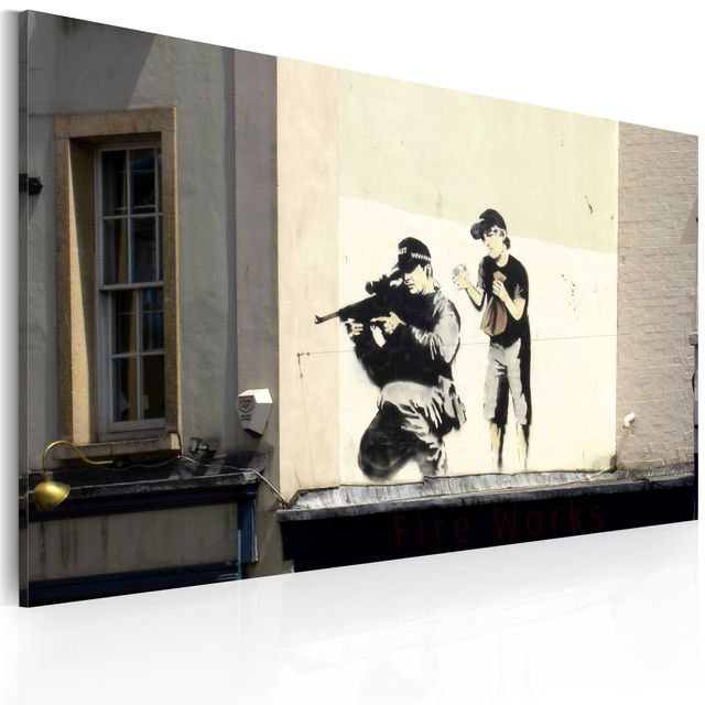 Tablou - Sniper and boy (Banksy)