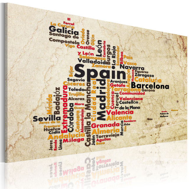 Tablou - Text map: Spanish cities
