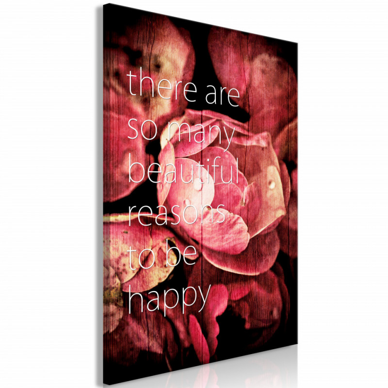 Tablou - There Are so Many Beautiful Reasons to Be Happy (1 Part) Vertical