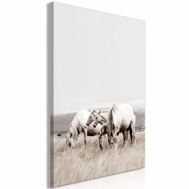 Tablou - White Horses (1 Part) Vertical