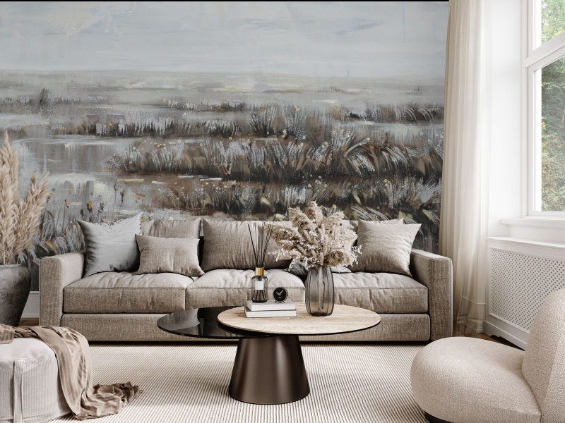 Tapet Personalizat Pictură cu Flori Tăcute – Eleganță Artistică și Rafinament Natural