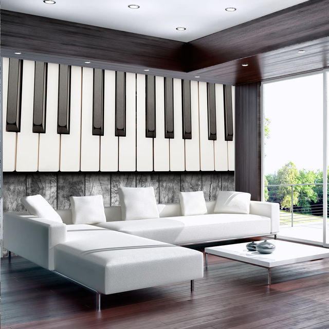 Fototapet - Inspired by Chopin - grey wood