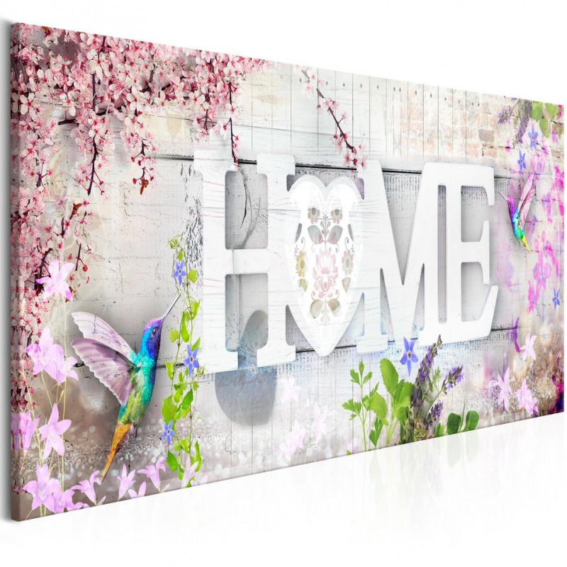 Tablou - Home and Hummingbirds (1 Part) Pink Narrow