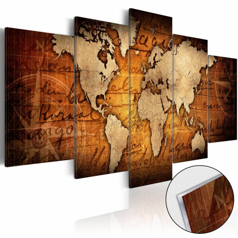 Tablou pe sticlă acrilică - Acrylic prints – Bronze map I