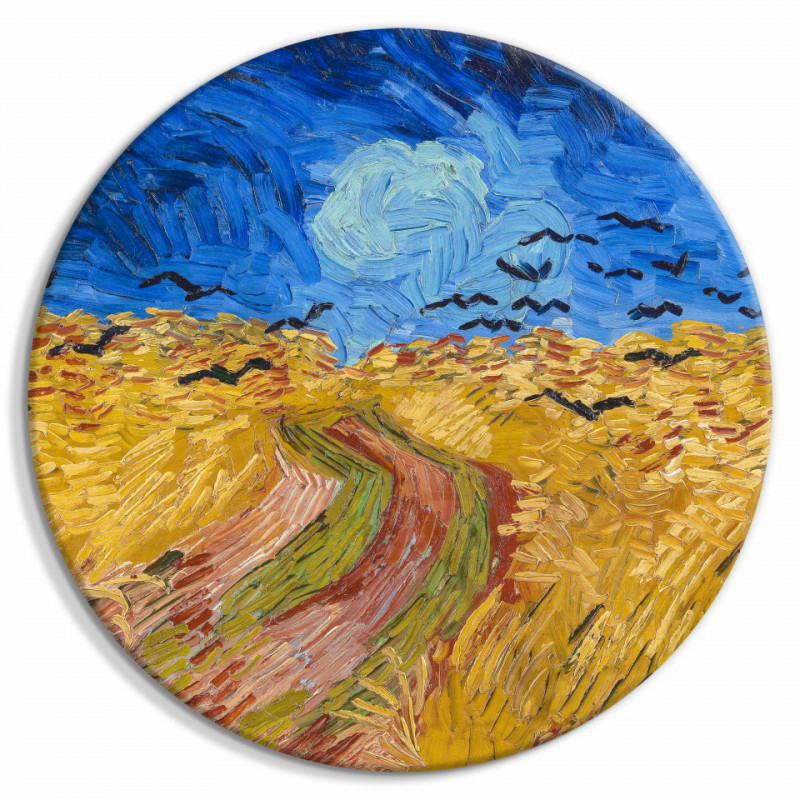 Tablou rotund - Wheat Field With Crows, Vincent Van Gogh - Summer Countryside Landscape