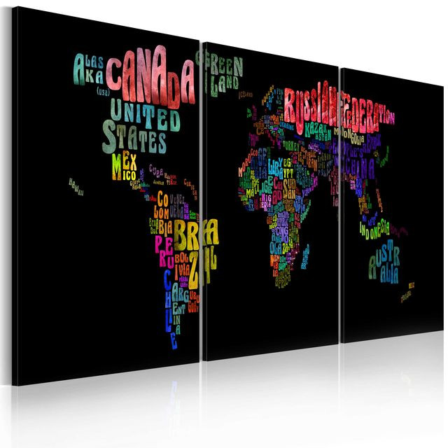 Tablou - Text map of the World