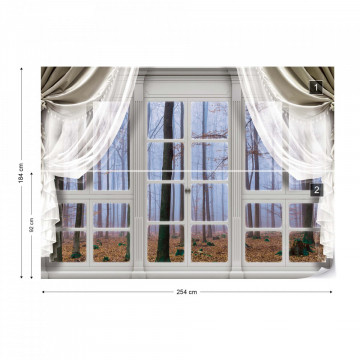 3D Door View Misty Forest Photo Wallpaper Wall Mural - Img 5