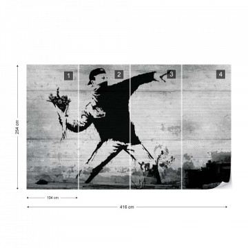 Banksy Graffiti Concrete Photo Wallpaper Wall Mural - Img 13