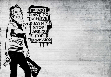 Banksy Graffiti Concrete Texture Photo Wallpaper Wall Mural - Img 3