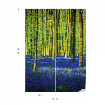 Blue Forest Trees Photo Wallpaper Wall Mural - Img 7