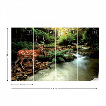 Deer In Forest Photo Wallpaper Wall Mural - Img 17