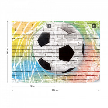 Football Graffiti Brick Wall Photo Wallpaper Wall Mural - Img 11