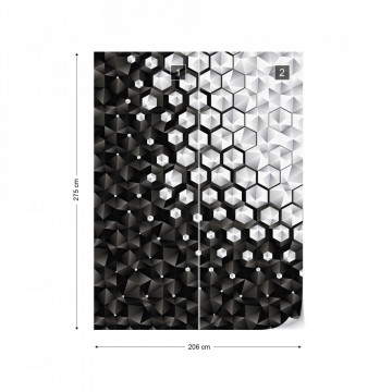 Fototapet - 3D Hexagoane gri si maro inchis - Img 11