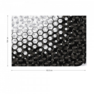 Fototapet - 3D Hexagoane gri si maro inchis - Img 12
