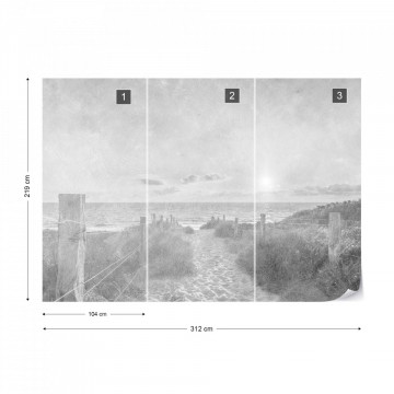 Fototapet - Apus de Vară – Aspect Vintage Alb-Negru - Img 15
