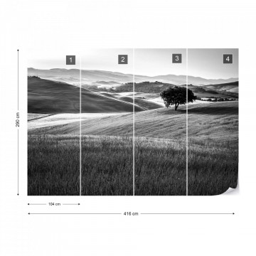 Fototapet - Dealuri Înverzite – Alb-Negru - Img 17