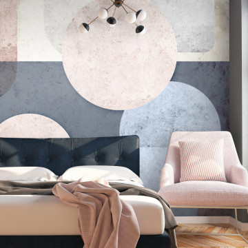 Fototapet - Haos geometric - compoziție abstractă a formelor pastelate - variantă întâi - Img 1