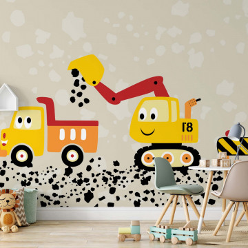 Fototapet - Muncind cu Lorry & Digger 5