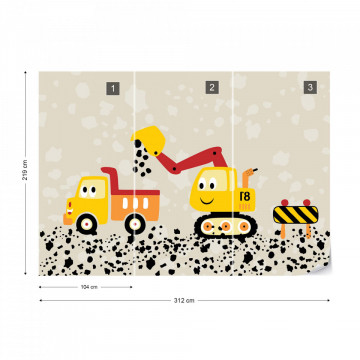 Fototapet - Muncind cu Lorry & Digger 15