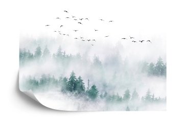 Fototapet Personalizat Păsări în Ceață – Atmosferă Calmă și Design Elegant - Img 2