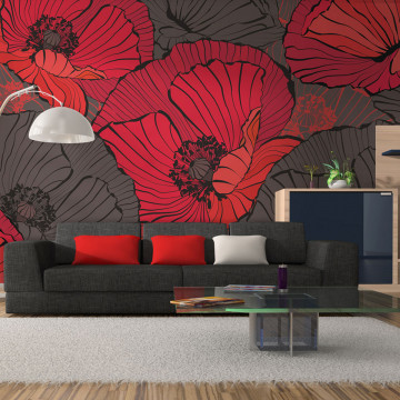 Fototapet - Pleated poppies - Img 1