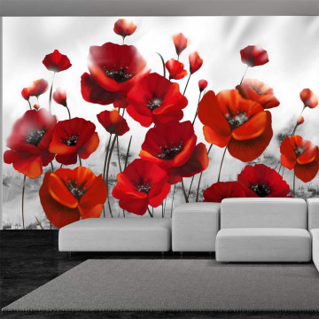 Fototapet - Poppies in the Moonlight - Img 2
