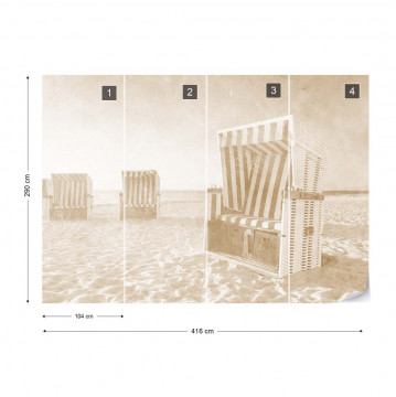 Fototapet - Relaxare pe Plajă – Sepia - Img 4