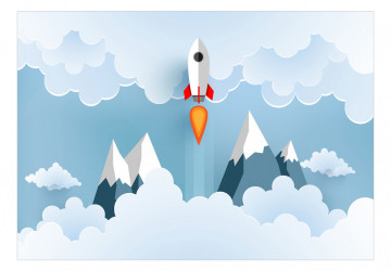 Fototapet - Rocket in the Clouds - Img 3