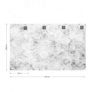Fototapet - Trandafiri Romantici – Aspect Vintage Alb-Negru - Img 16