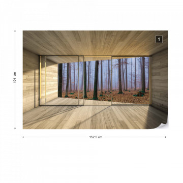 Misty Forest 3D Modern Window View Photo Wallpaper Wall Mural - Img 10