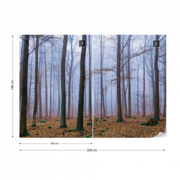 Misty Forest Photo Wallpaper Wall Mural - Img 14